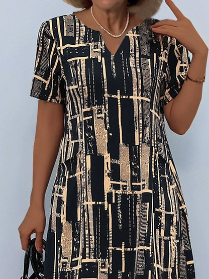 Robe maxi femme avec motif graphique moderne et coupe fluide Chic und Stil