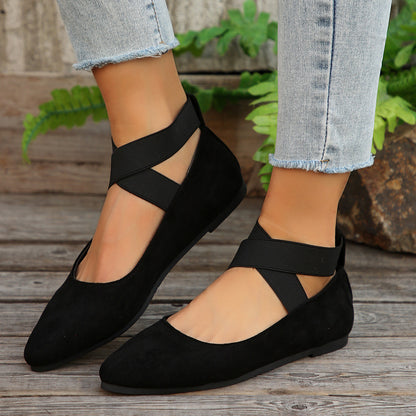 Ballerines plates en velours pour femmes Chic und Stil