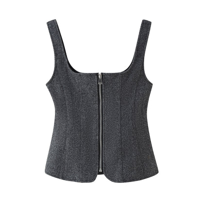 Dames Hautement ajusté Bustier haut avec fermeture éclair élégante Chic und Stil