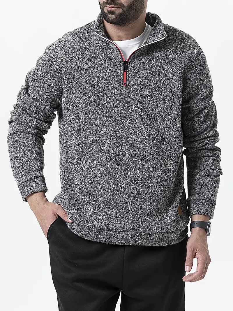 Men's fleece pullover with half zipper Chic and Style