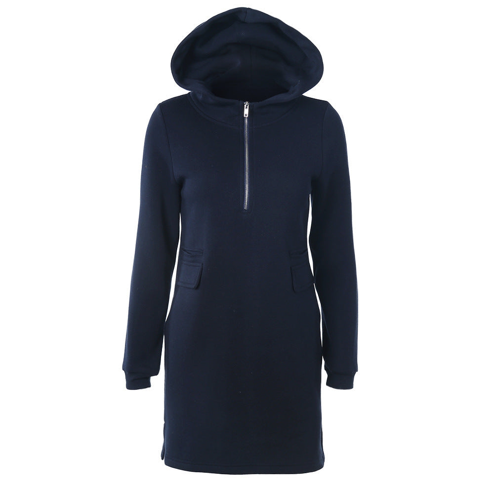 Robe sweat à capuche et zippée pour femmes Chic und Stil