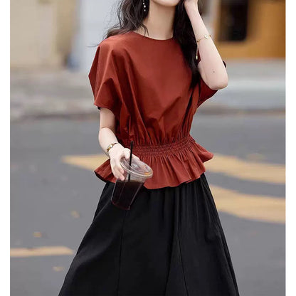 Top peplum froncé pour femmes Chic und Stil