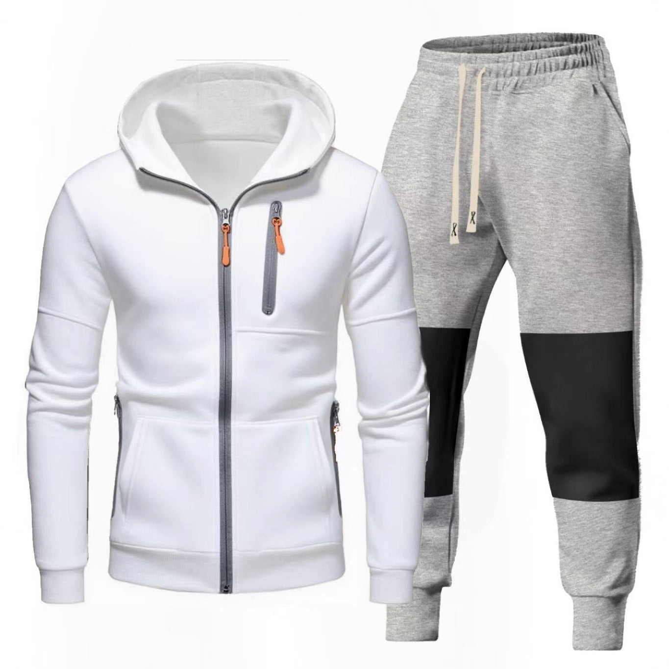 Men's Chic and Stylish Hoodie and Jogging Pants Set with Functional Zip Pockets