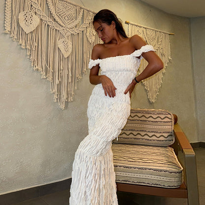 Dames Robe Maxi Élégante à Une Épaule Chic und Stil