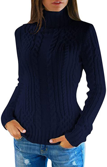 Pull femme avec col haut et motif en torsades Chic und Stil