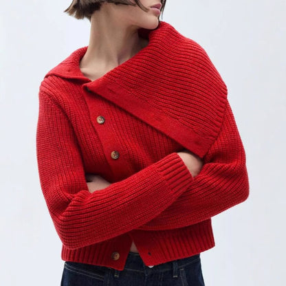 Dames cardigan avec col surdimensionné et fermeture à bouton Chic und Stil