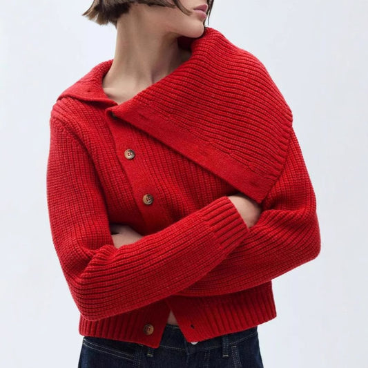 Dames cardigan avec col surdimensionné et fermeture à bouton Chic und Stil