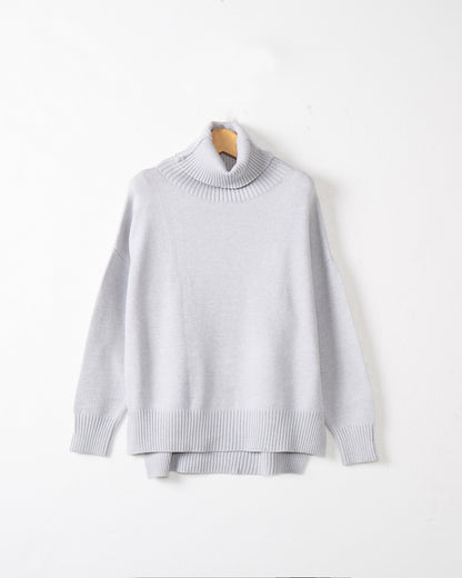 Pull décontracté pour femmes avec col montant et coupe large Chic und Stil