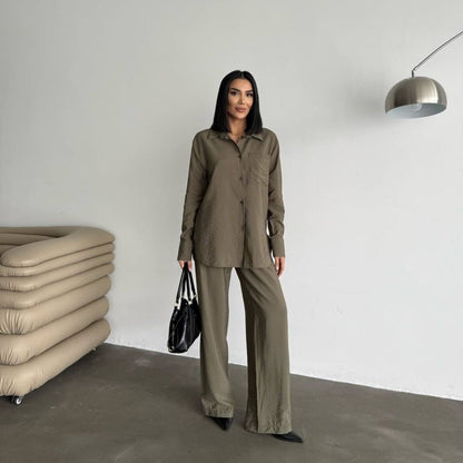 Chemisier en soie à manches longues pour femmes avec une texture fine Chic und Stil