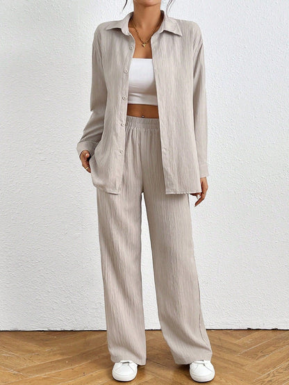 Dames Ensemble léger et aéré à deux pièces avec design structuré Chic und Stil