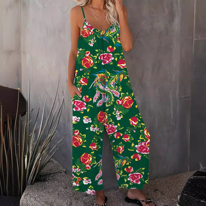 Dame combinaison légère avec design floral et bretelles réglables Chic und Stil