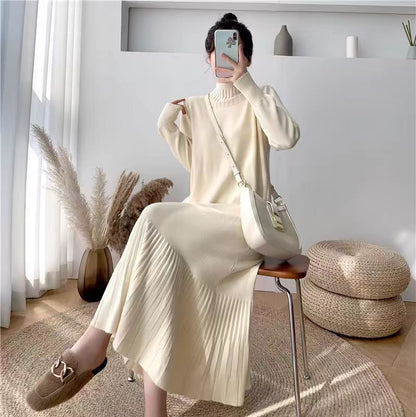 Robe en tricot pour femmes avec structure côtelée et ceinture à la taille Chic und Stil