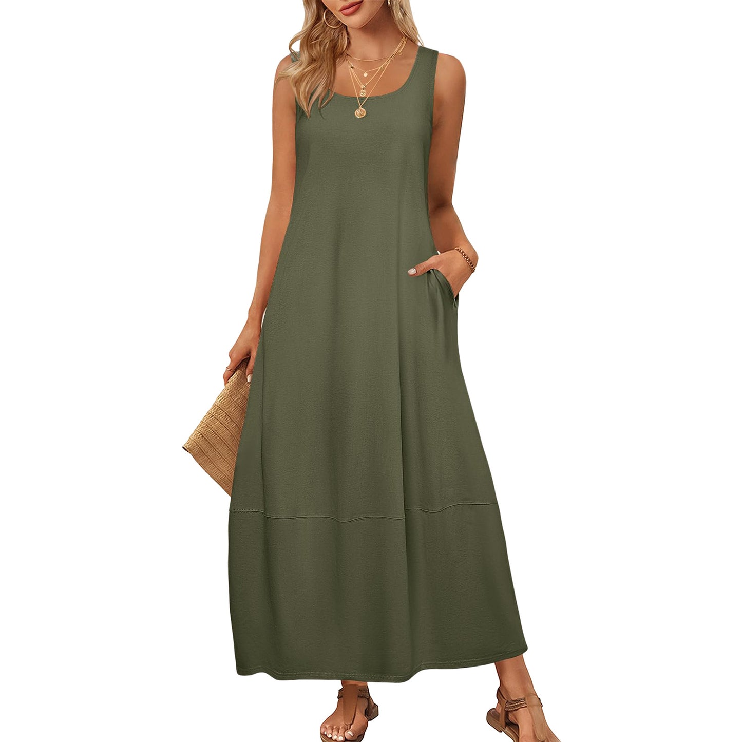 Robe maxi pour femmes à coupe décontractée avec poches pratiques Chic und Stil