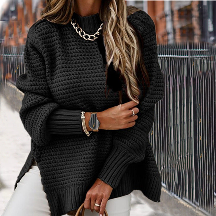 Pull en gros tricot pour femmes avec col montant et coupe décontractée Chic und Stil