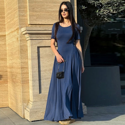 Robe Maxi Élégante pour Femmes avec Poches Latérales Chic und Stil