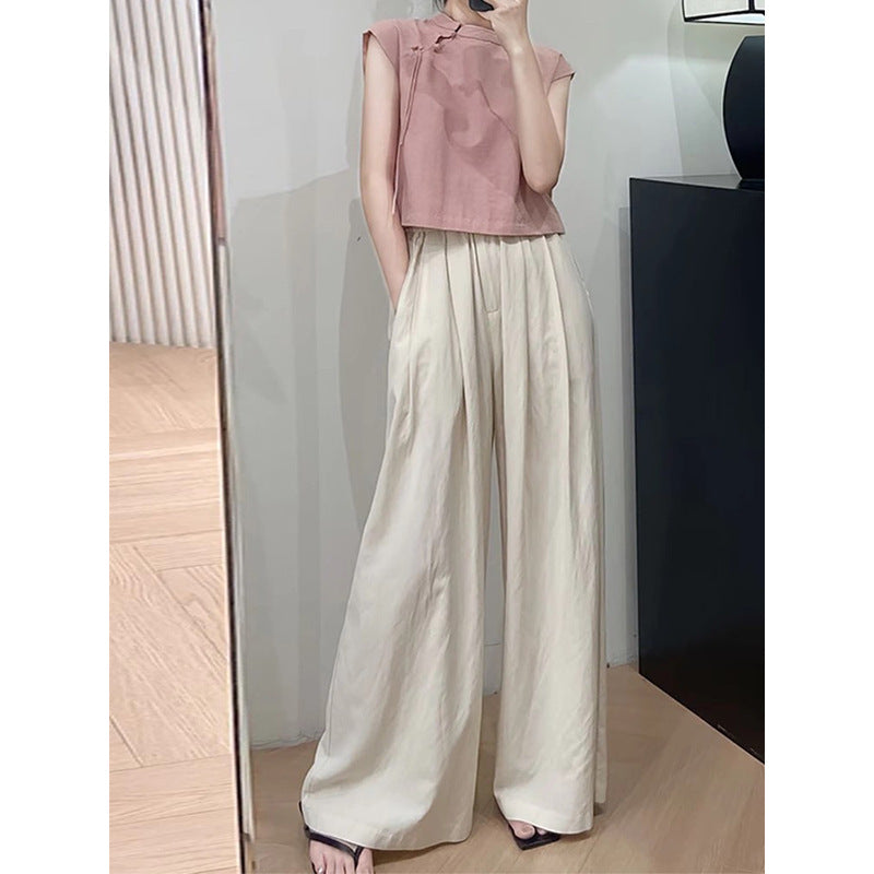 Chic and Style short utility top set for women and pleated wide pants