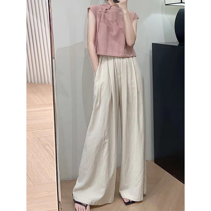 Chic and Style short utility top set for women and pleated wide pants