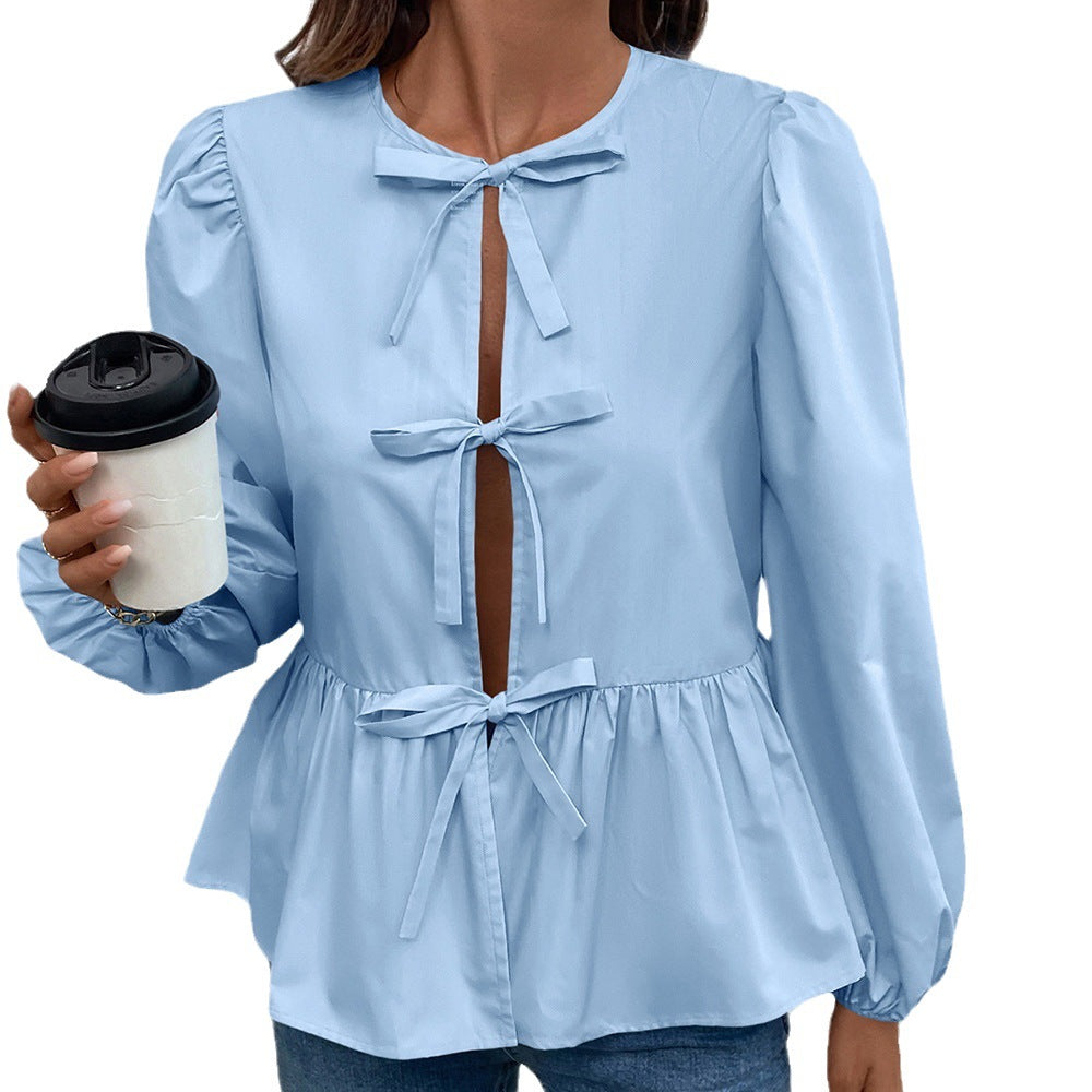 Chemisier femmes avec motif léopard et détails volants Chic und Stil