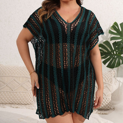 Tunique de plage en tricot rayée pour dames Chic und Stil