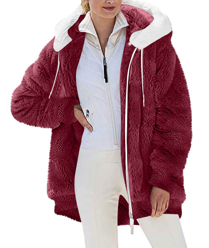 Dames Élégante parka d'hiver oversized avec polaire douillette Chic und Stil