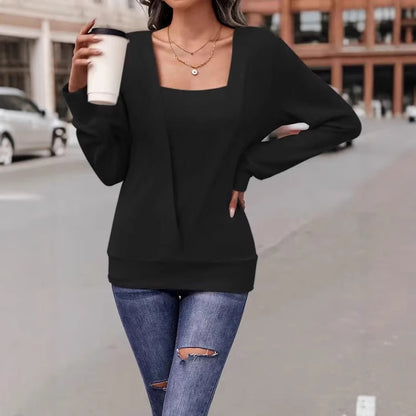 Pull femme avec une élégante forme en V et à manches longues Chic und Stil