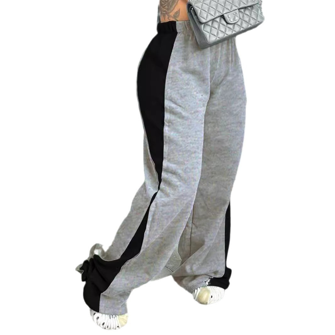 Casual women's sports pants with colorful side inserts and an elastic waistband Chic and Style