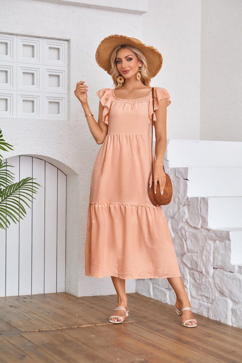 Robe maxi pour femmes avec détails en volants Chic und Stil