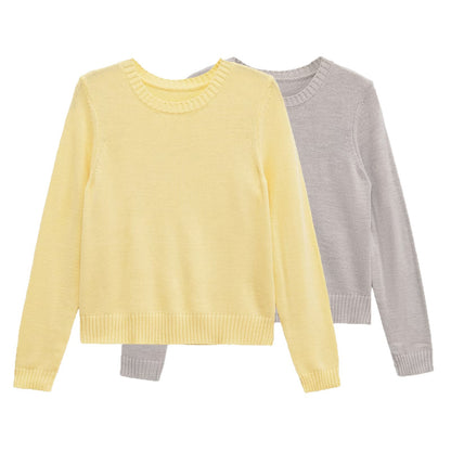 Pull en maille fine confortable pour dames avec col rond et détails intemporels Chic und Stil