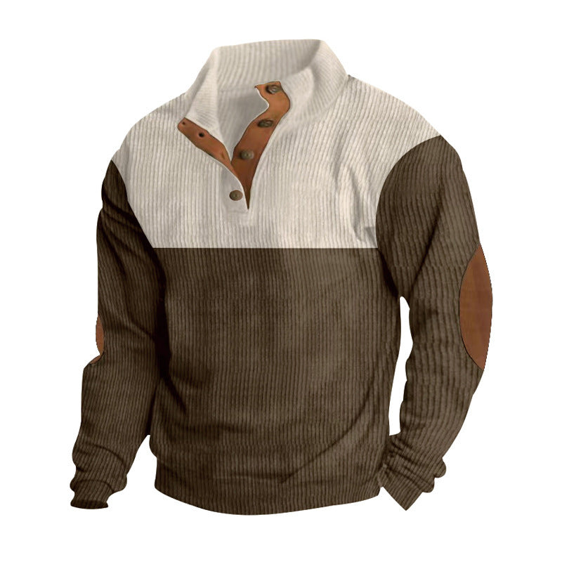 Homme pull à la mode avec fermeture éclair et détails en cuir Chic und Stil