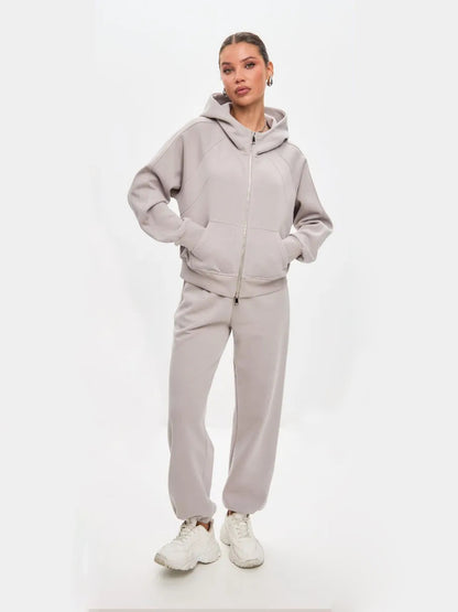 Dames Ensemble de hoodie et de jogging sportif avec poches pratiques Chic und Stil