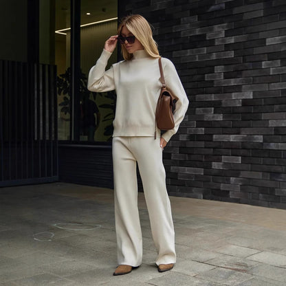 Dames ensemble en maille élégant avec col montant Chic und Stil
