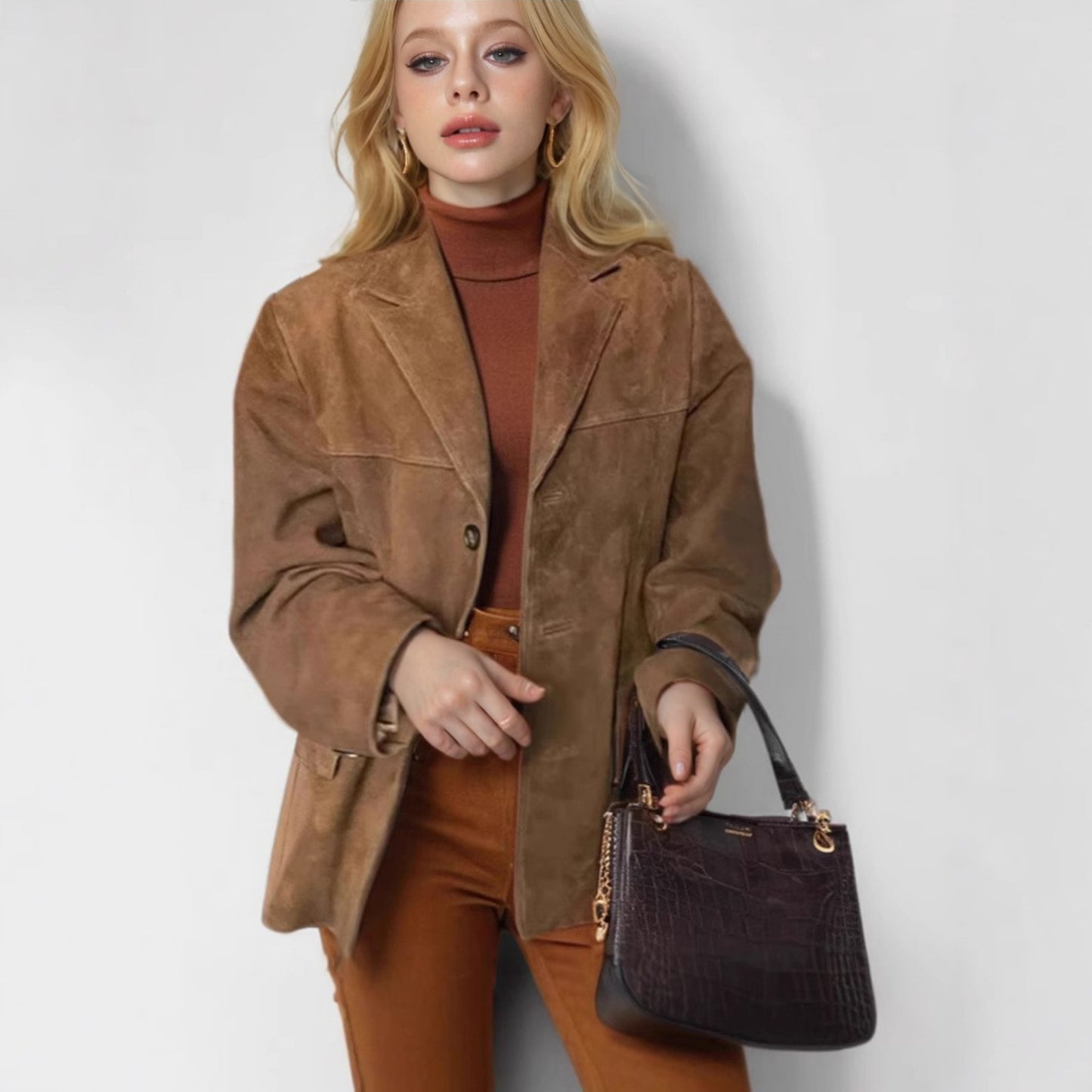 Dames Blazer en Suède avec coupe décontractée Chic und Stil