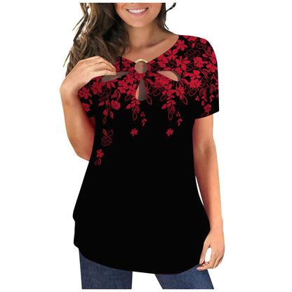 Dames Fleurs Découpe Clé Top Chic und Stil