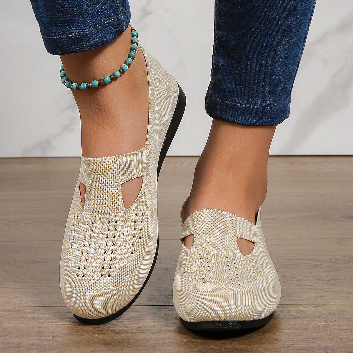 Chaussures Slip-On pour femmes respirantes avec dessus élastique et semelle antidérapante Chic und Stil