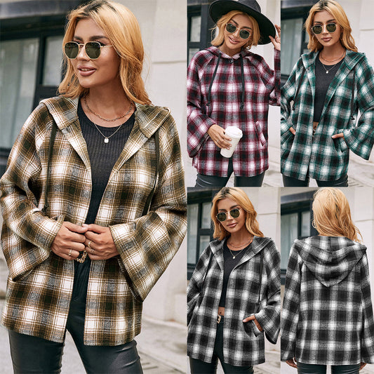 Dames Carre Overshirt veste au style décontracté avec capuche et manches larges Chic und Stil