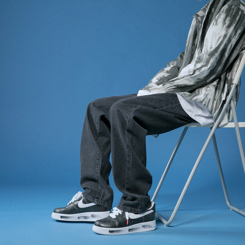 Vintage denim pants for men with high waist Chic and Style