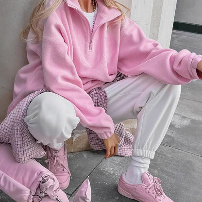 Dames Fleece Pull Chic und Stil