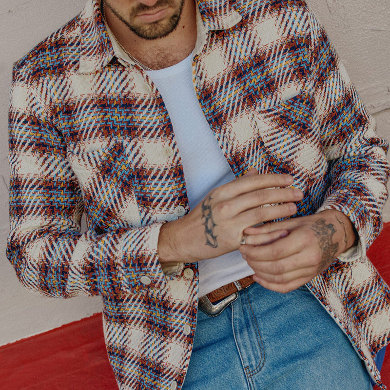 Chemise en flanelle à carreaux pour hommes avec deux poches poitrine Chic und Stil