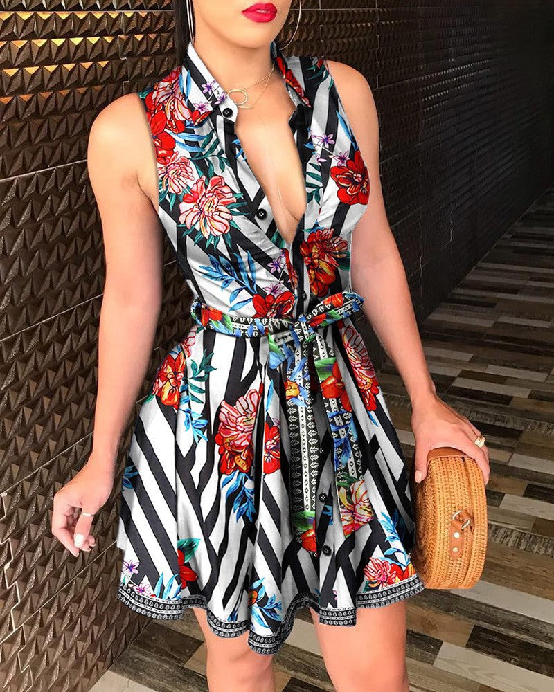 Dames Robe chemise mini stylée Chic und Stil