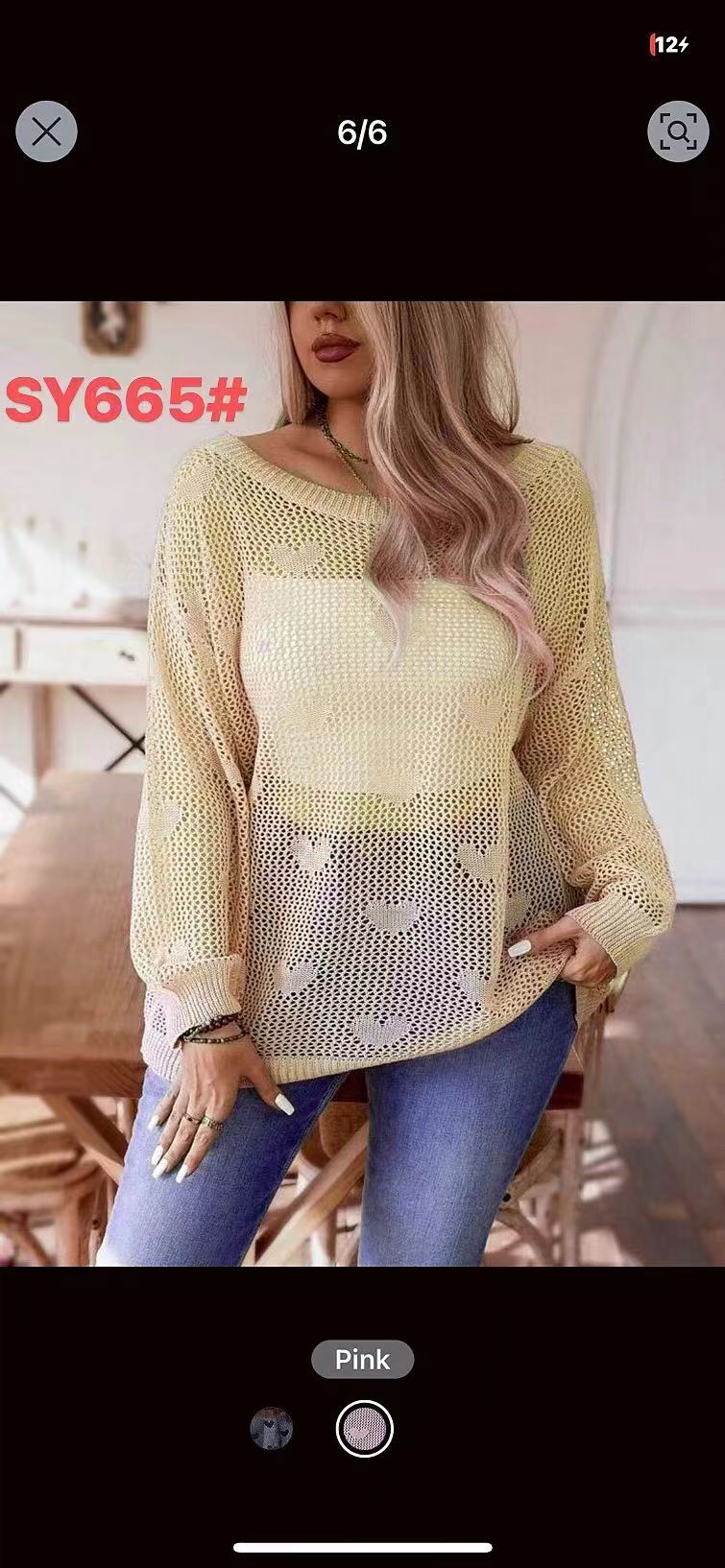 Dames Pull Over-Dimensionné en Maille avec Motif Cœur et Structure Aérée Chic und Stil
