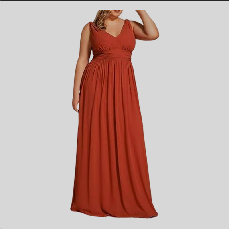 Robe maxi femme avec élégante ligne A et décolleté en V profond Chic und Stil