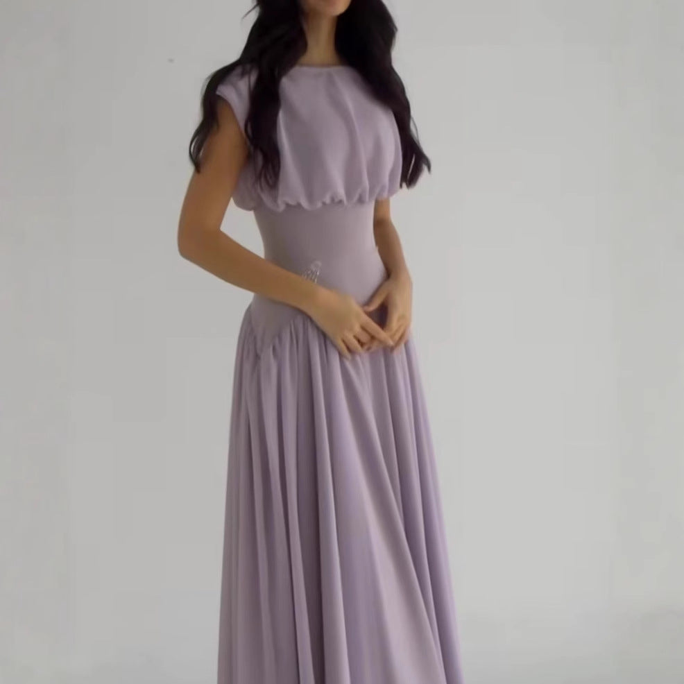 Robe maxi pour dames avec un élégant froncé et des accents féminins Chic und Stil