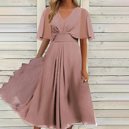 Robe midi fluide à décolleté en V pour femmes Chic und Stil