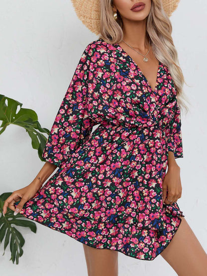 Robe chemise décontractée pour femme avec décolleté en V profond et manches amples Chic und Stil