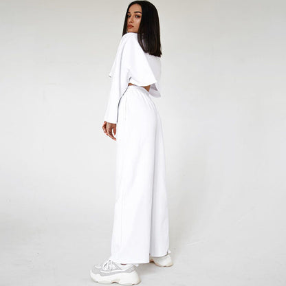 Elegant two-piece lounge set for women with a loose top and high-waisted pants Chic and Style