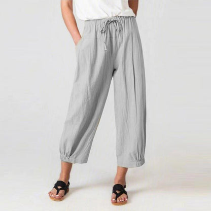 Light casual pants for women with adjustable waist Chic and Style