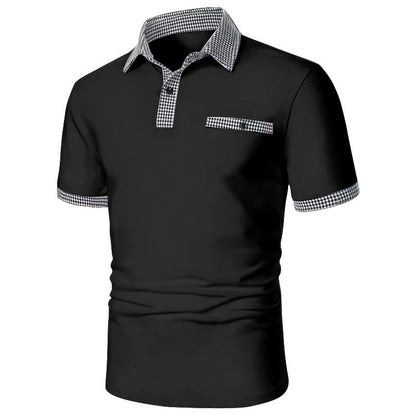 Polo-shirt à manches courtes stylé pour hommes avec des accents à carreaux Chic und Stil