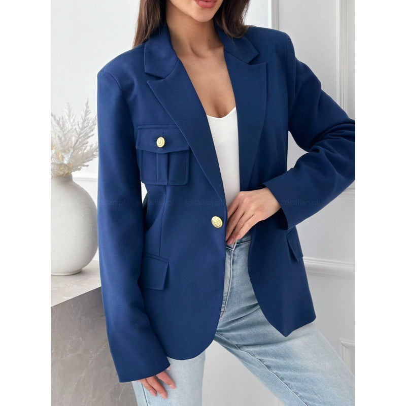 Blazer cintré classique à double bouton pour femmes avec détail de poches Chic und Stil