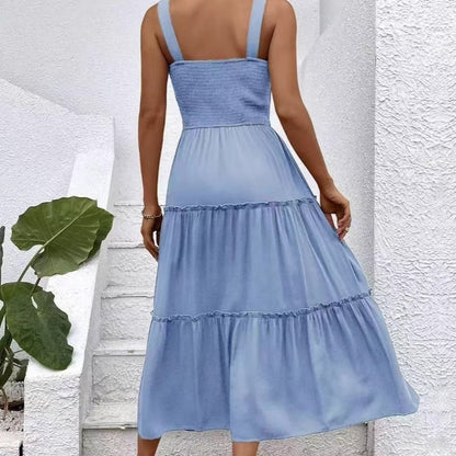 Robe maxi femme avec bustier élastique et jupe fluide Chic und Stile