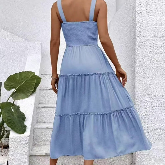 Robe maxi femme avec bustier élastique et jupe fluide Chic und Stile